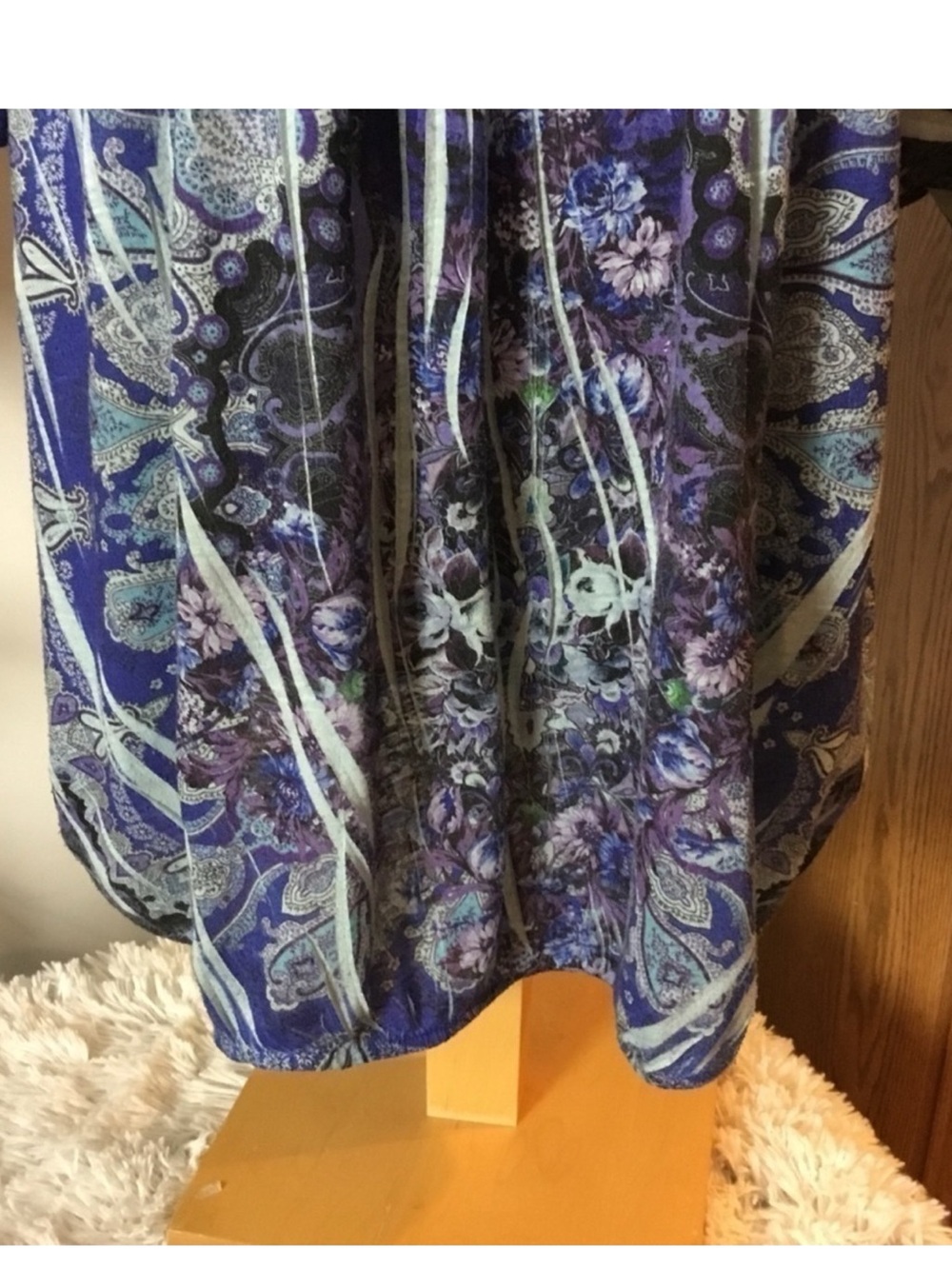 Roz & Ali Women’s 1X Paisley Lace Back Peasant Blouse - Picture 16 of 16